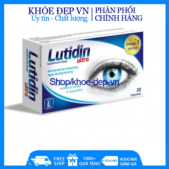 HSD 2023 - Lutidin Ultra - Bổ sung dinh dưỡng cho mắt (10 viên/vỉ x 3 vỉ/hộp)