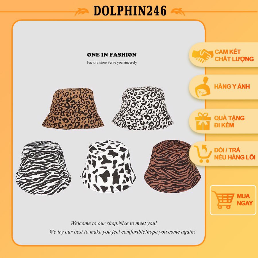Nón  mũ Bucket ngựa vằn Bò Sữa Siêu Hot mũ vành tròn hoạ tiết phong cách Ulzzang unisex cho nam và nữ Hot 1