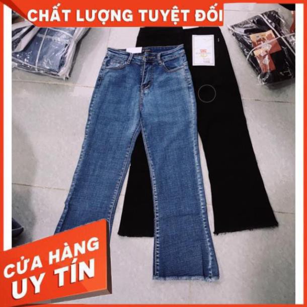 Quần jeans ống loe lửng 9 tấc 3 màu(đen-xanh nhạt-xanh đậm)  ྇ *