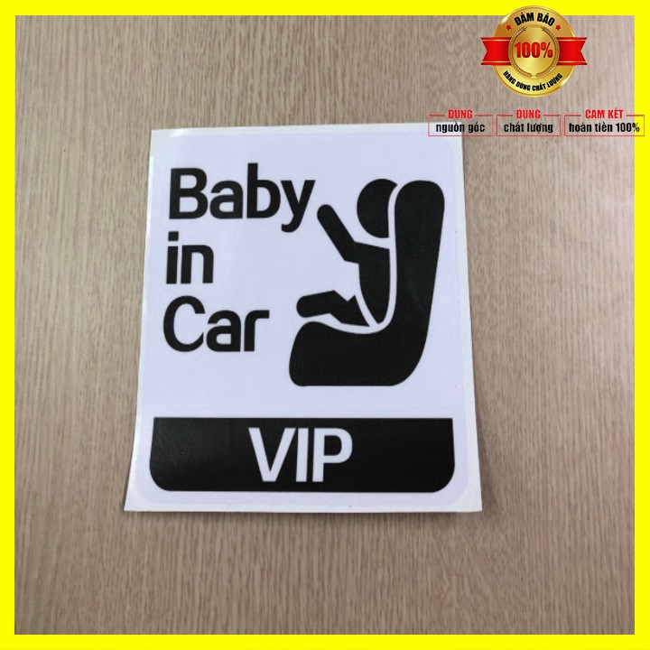 Sản phẩm  Tem Decal baby in the car dán đuôi xe H40312 Kích thước 13×14.2CM