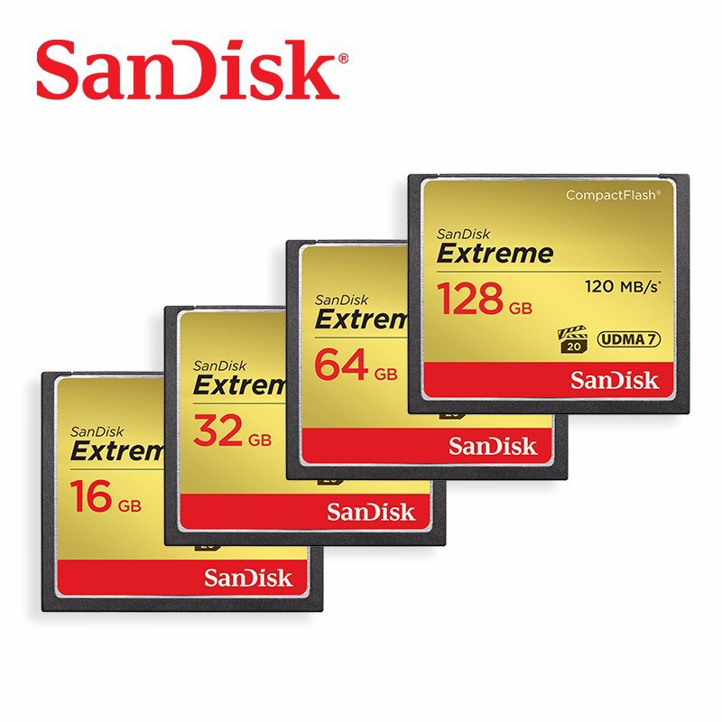 Thẻ nhớ Compact Flash Sandisk Extreme 800X 128GB 120MB/s (Vàng đồng)