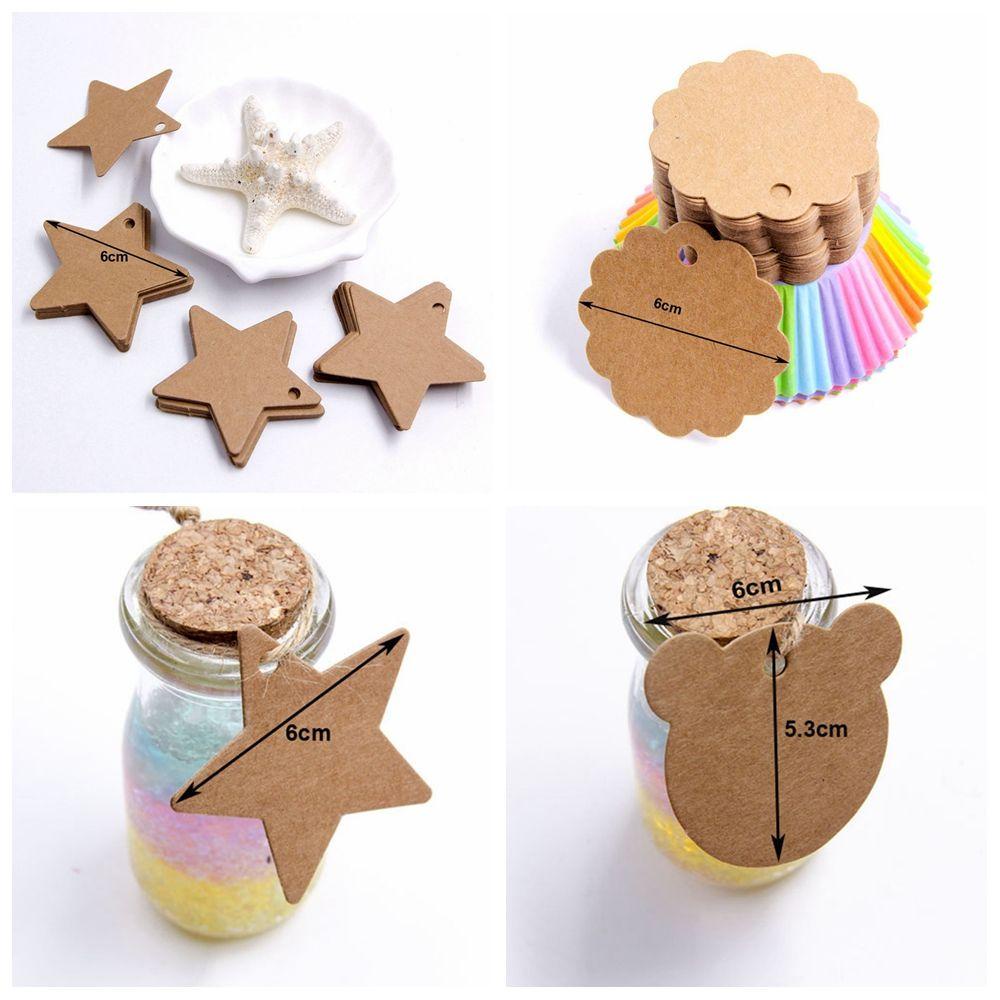 KUNHEV Set 100 Thẻ Quà Tặng Hình Ngôi Sao / Trái Tim