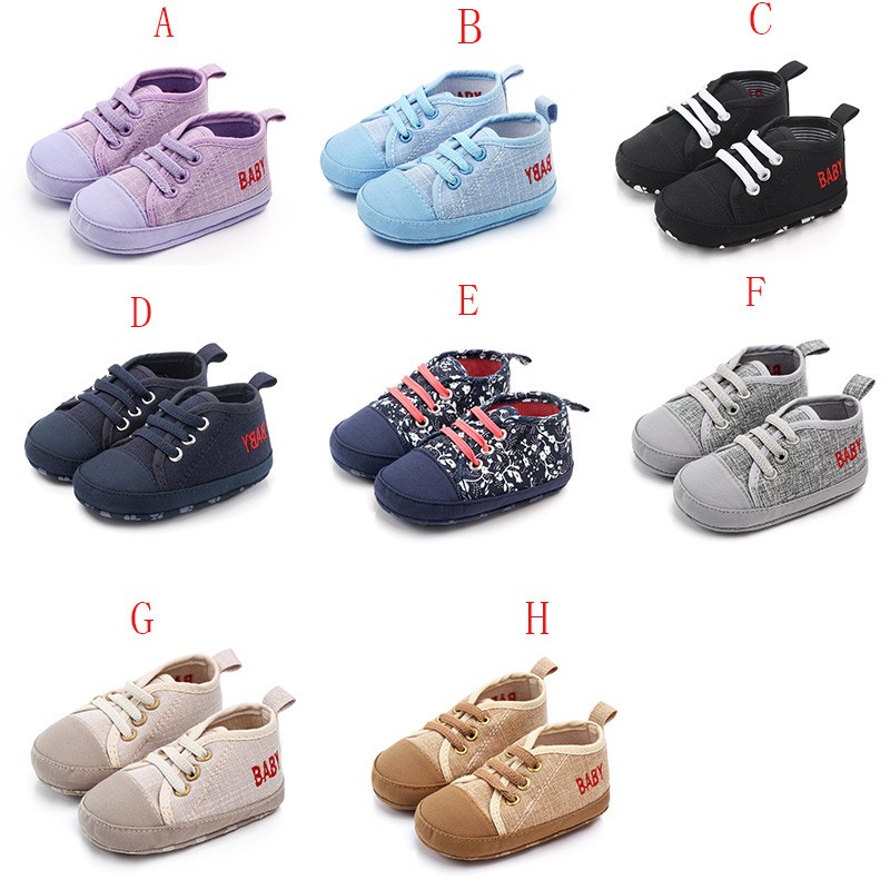 Giày đế mềm chống trượt in chữ họa tiết cho bé từ 0 đến 1 tuổi