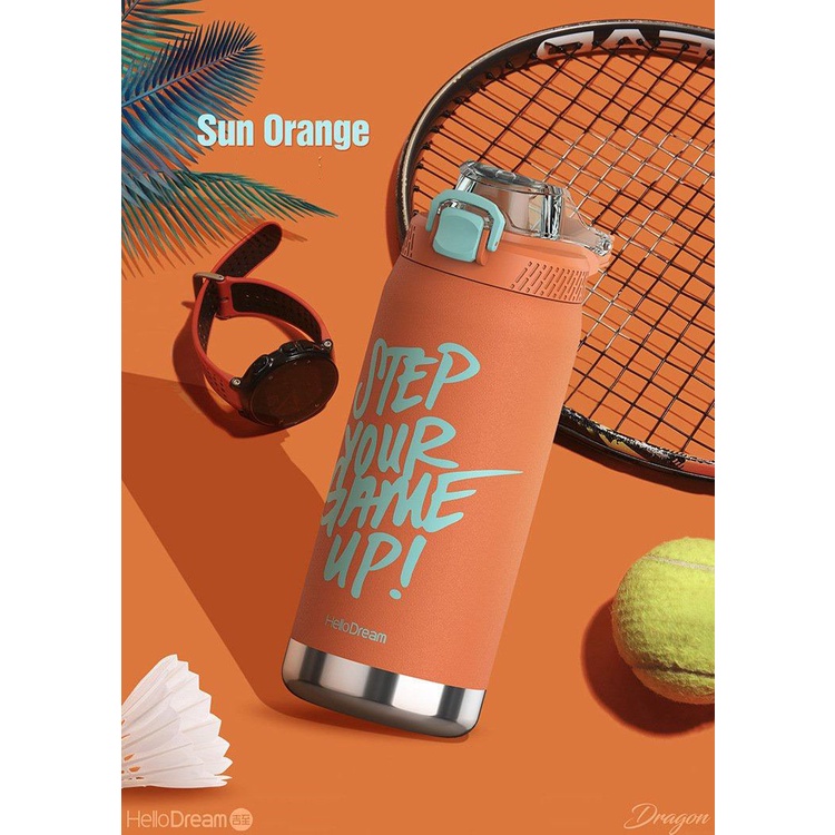 Bình giữ nhiệt thể thao1000ml chính hãng thương hiệu HELLO DREAM chất liệu 304 không gỉ đựng nước hàng ngày,tập thể thao