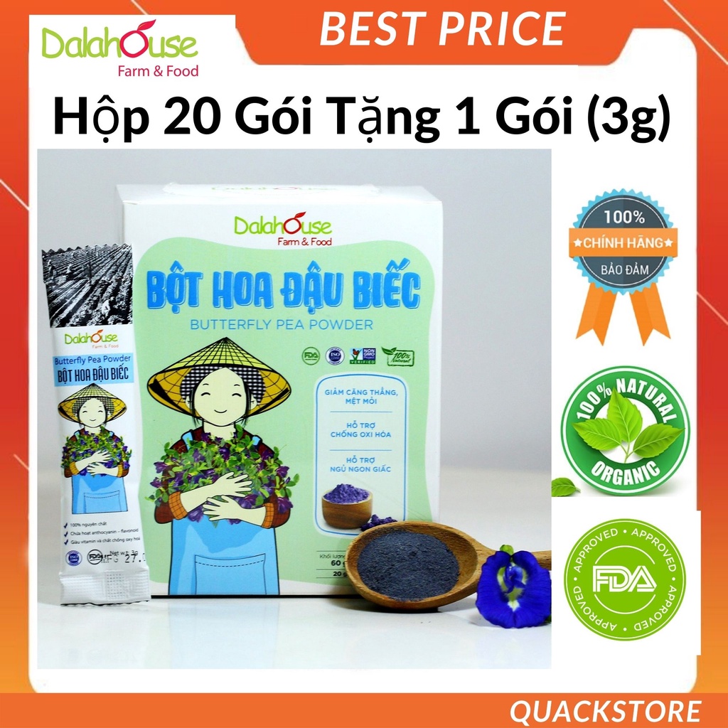 Bột Hoa Đậu Biếc Tạo Màu Tự Nhiên - Thương Hiệu Dalahouse 100% Hữu Cơ