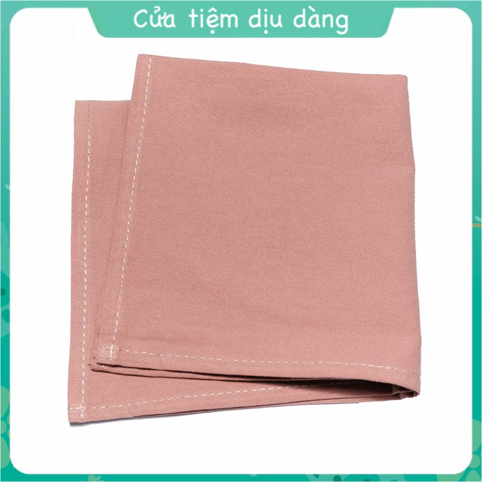 Khăn tay  vải Cara trơn dùng để thêu thủ công 30x30cm