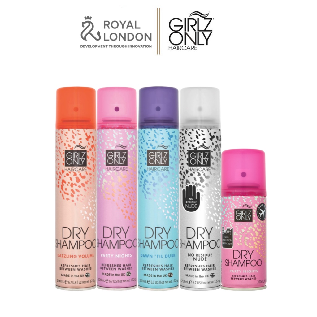 Dầu Gội Khô Girlz Only Party Nights / Dawn 'Til Dusk / Dazzling Volume / No Residue Nude 200ml