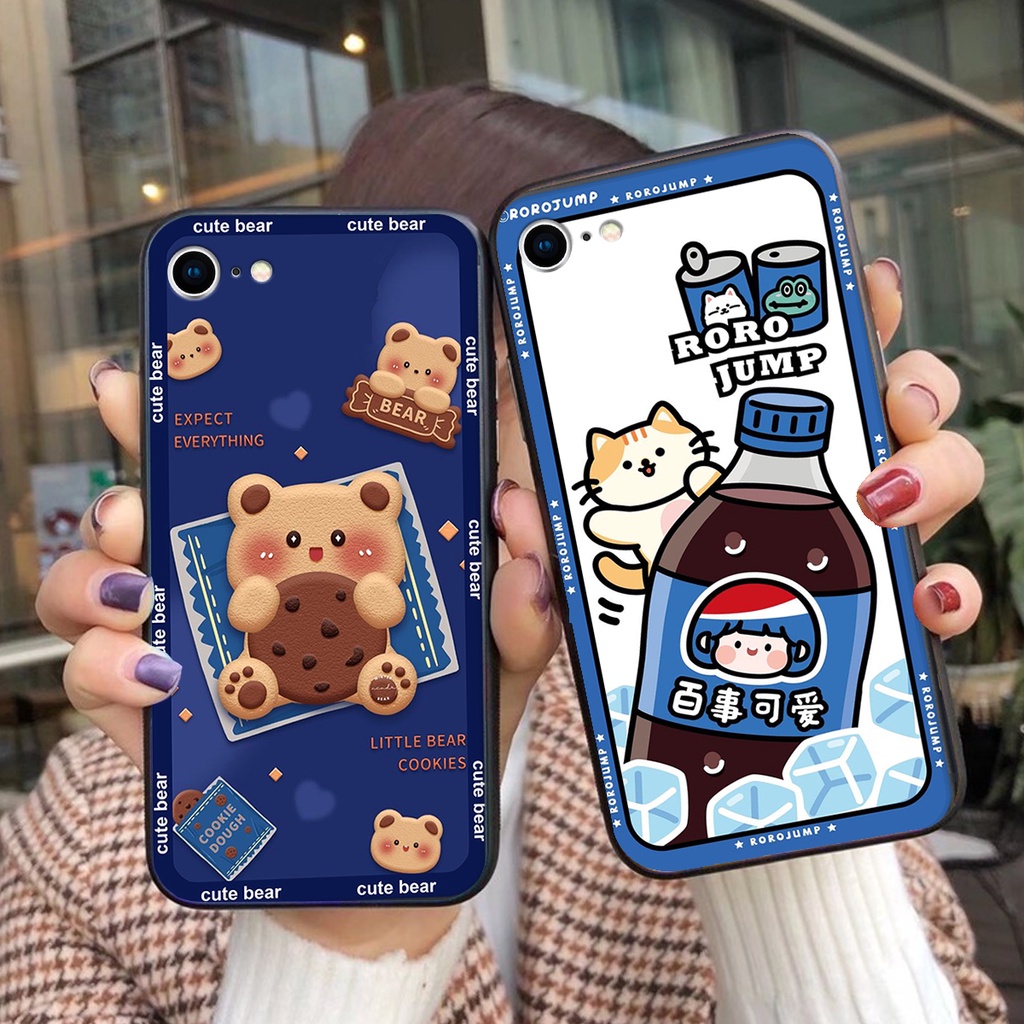 Ốp lưng iphone 7 / 8 in hình 3D GẤU cute be@r, soda, happy day cực hot ,thời thượng