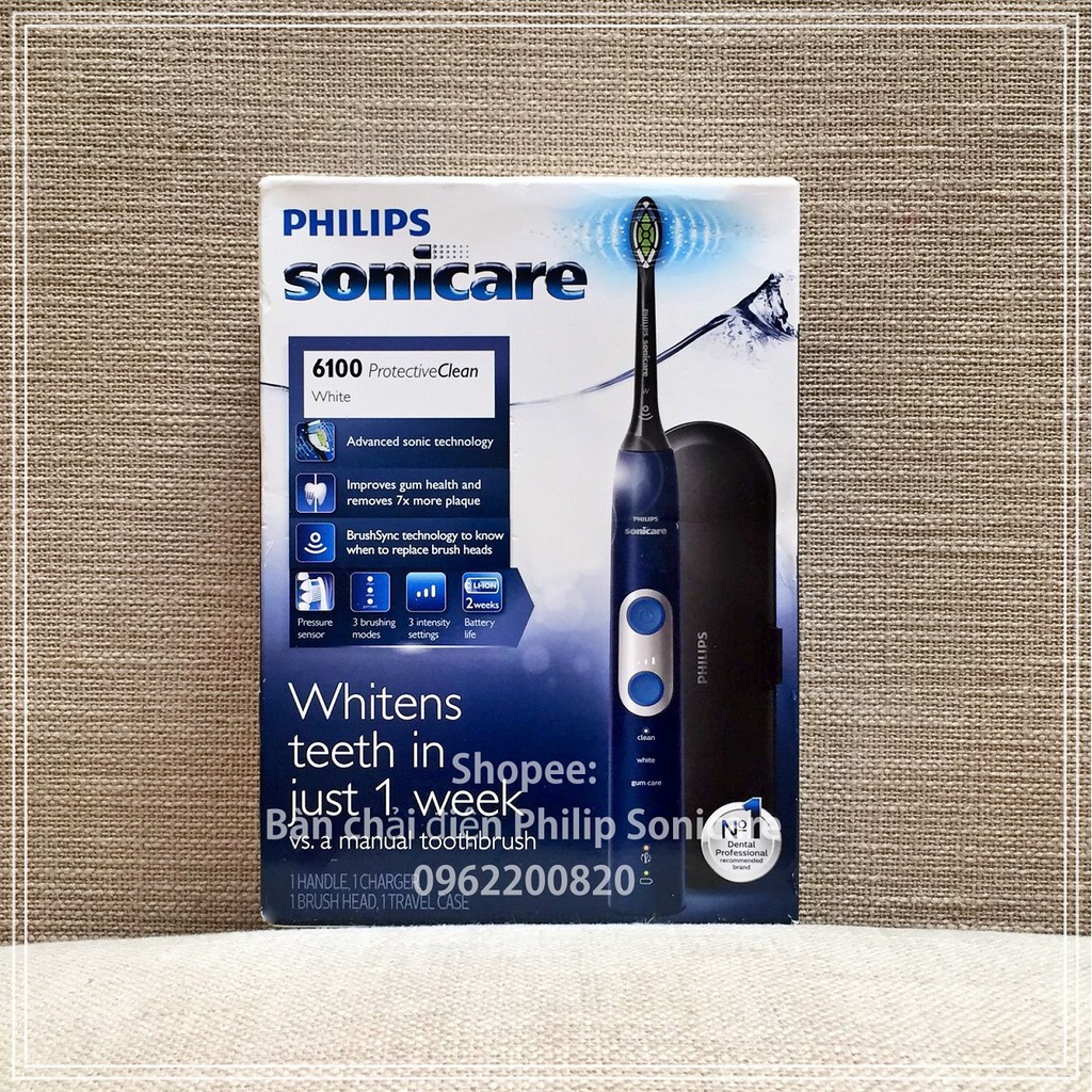 Philips 6100_Bàn chải điện sóng âm Philips Sonicare ProtectiveClean 6100