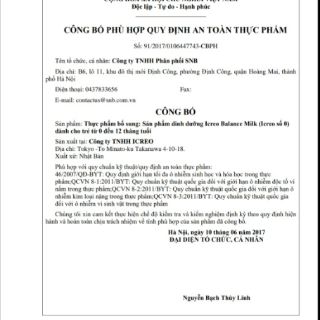 Sữa bột Glico Icreo số 0 - 320g