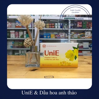 Uni E (UniE) vitamin E 400IU & Dầu hoa anh thảo (Hộp 30 viên)