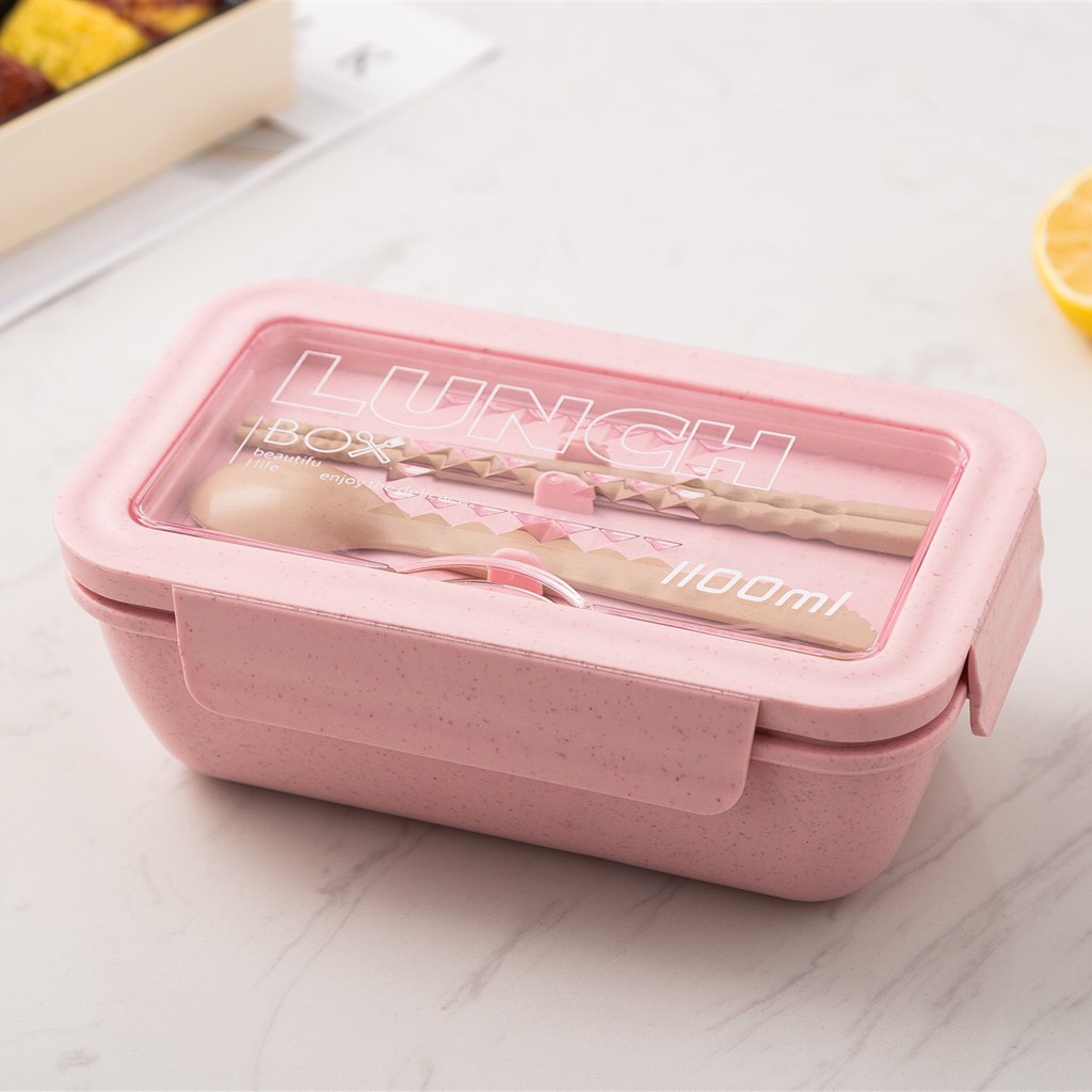 Hộp cơm giữ nhiệt lúa mạch an toàn cho sức khỏe RUGUO 1100ml cho dân văn phòng tặng kèm đũa thìa cao cấp | BigBuy360 - bigbuy360.vn