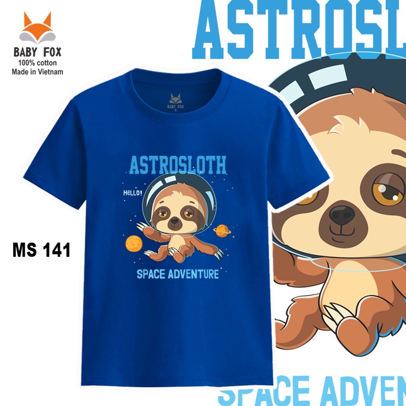 Áo thun bé trai 100% cotton loại tốt, áo phông thương hiệu BABY FOX, hình vũ trụ, size 10-55kg  g