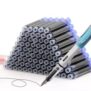 ! ️100 chiếc hộp mực đen / xanh lam + 2 bút máy 0.34mm