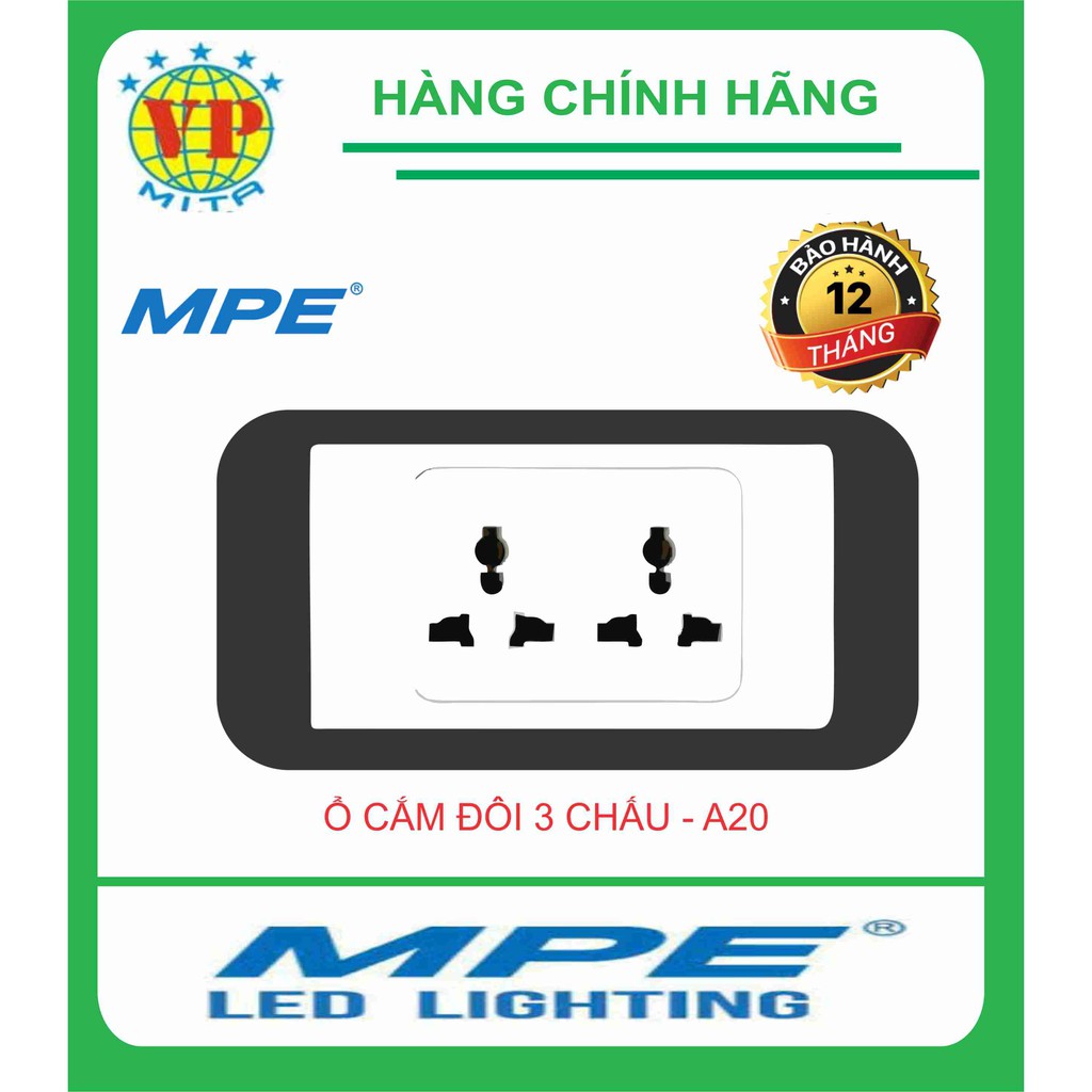 Ổ CẮM ĐÔI 3 CHẤU MPE
