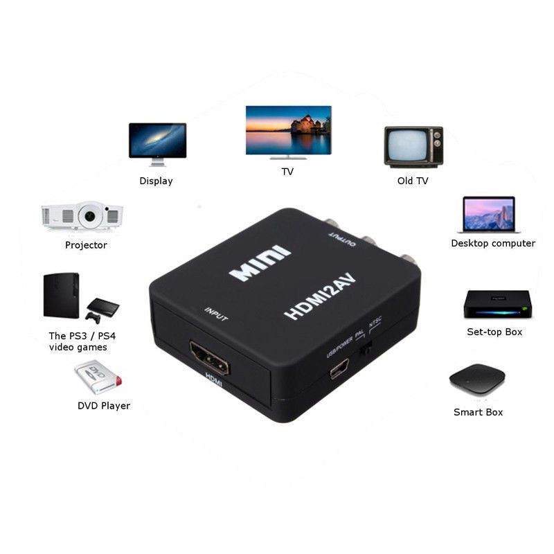 Bộ Chuyển Đổi Mini 1080p Hdmi Sang Rca Av Cvbs Cho Hdtv | BigBuy360 - bigbuy360.vn