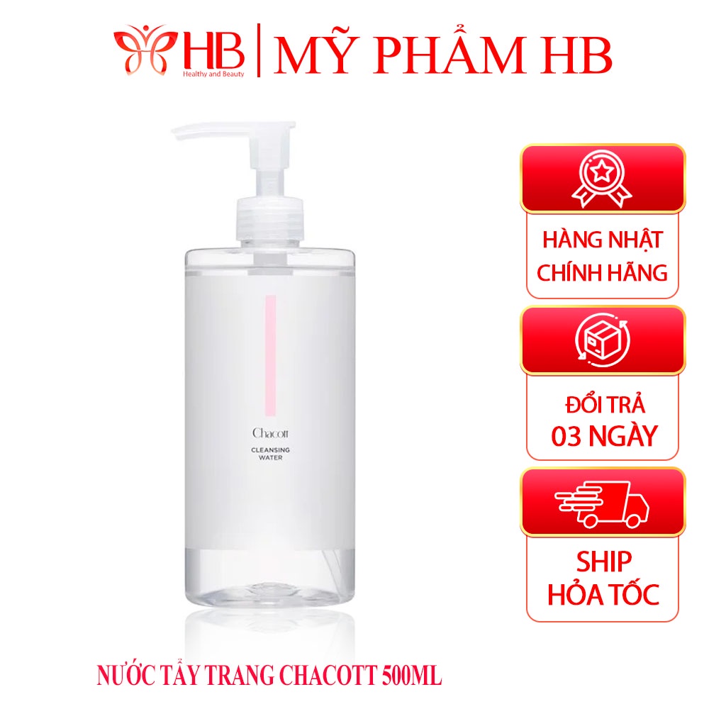 Nước tẩy trang Chacott for Professionals Cleansing Water Nhật Bản 500ml mẫu mới