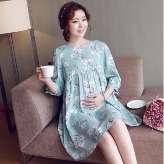VÁY BẦU HOA THẮT EO