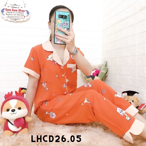 [Tặng dây buộc tóc] Pijama Cộc Dài - Lụa Hàn Dày Dặn - Freesize - Đồ Bộ Dễ Thương - SamSamShopĐN