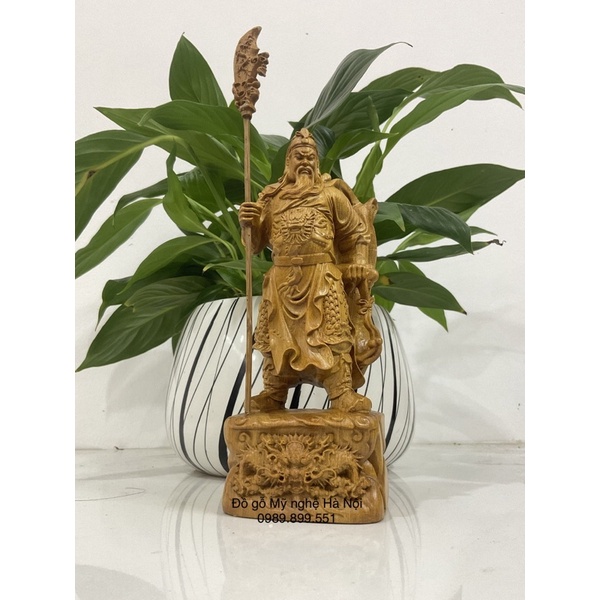 Tượng quan công gỗ bách cao 20 cm