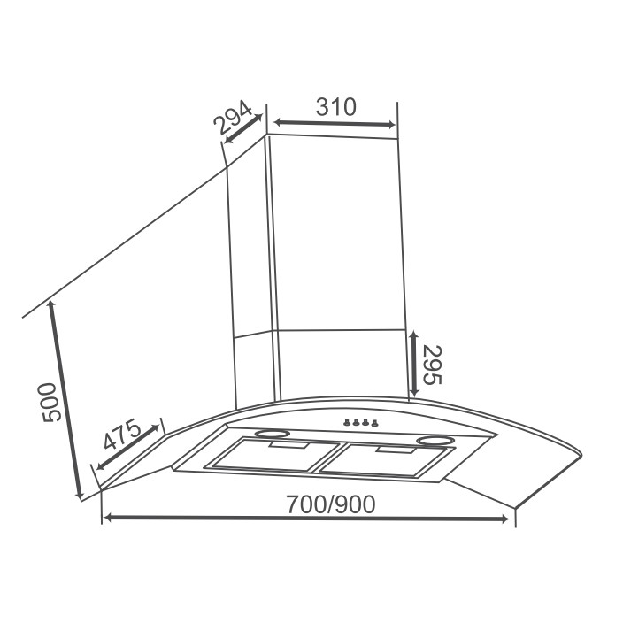 Máy hút mùi kính cong Canzy CZ MLH870 (Cảm ứng siêu nhạy, Máy siêu khỏe, Hút êm, Nhập khẩu Malaysia)