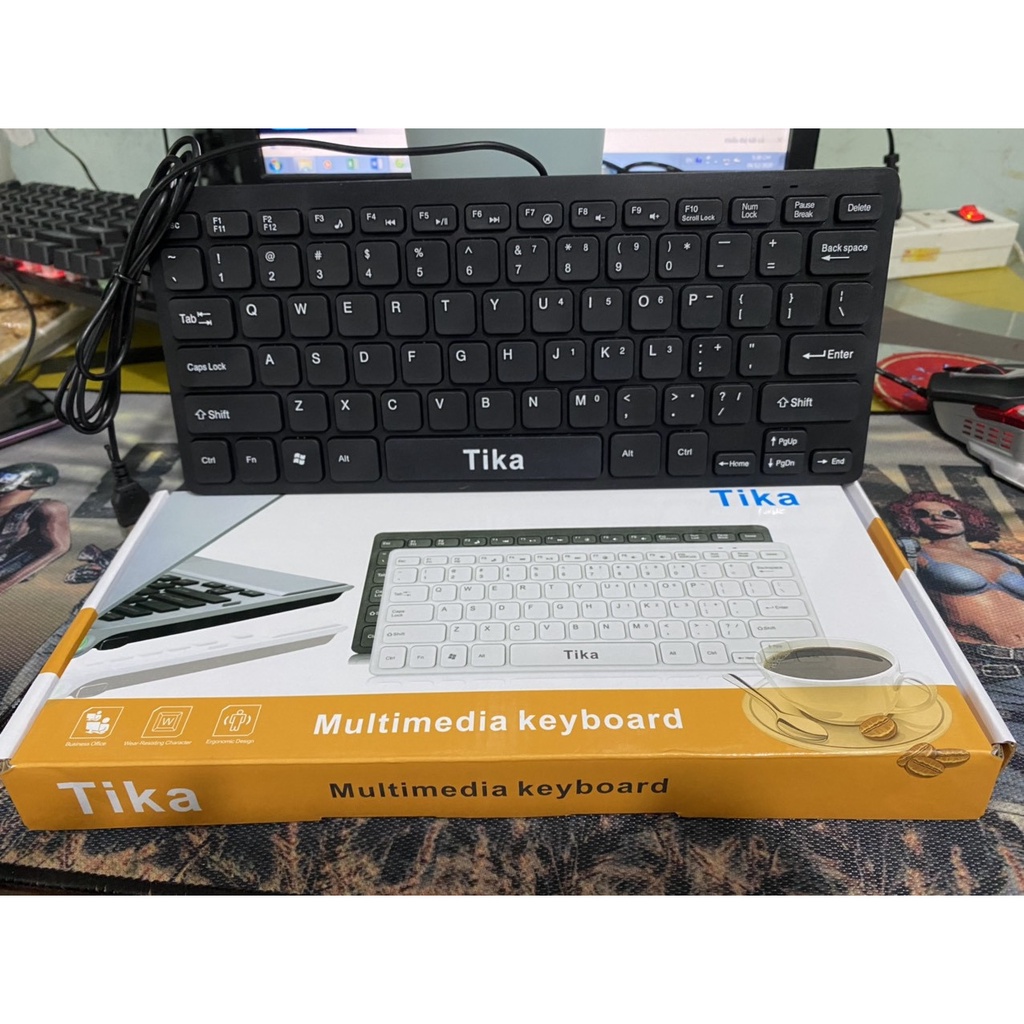 Bàn phím Mini K1000/ Tika cổng USB- Full Box- Chất Lượng Tốt, Kiểu Dáng Nhỏ Gọn, Bảo Hành 6 Tháng - 1 Đổi 1