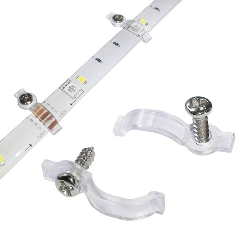Set 100 Kẹp Cố Định Dây Đèn LED Một Mặt Dạng Cong Cố Định Một Bên