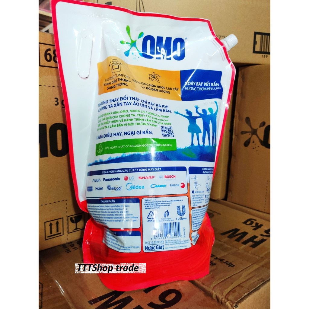 [Hoả Tốc] Nước Giặt OMO cho máy TINH DẦU THƠM trọng lượng từ 2kg đến 3.6kg