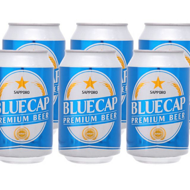 LỐC 6 LON BIA SAPPORO BLUE CAP 330ML TT  2/4/20