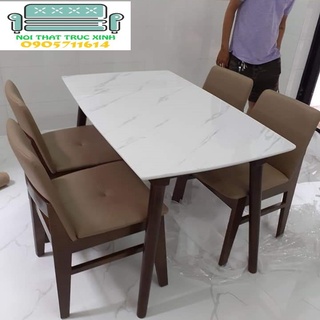 Bộ bàn ăn 4 ghế+ bàn đá ceramic