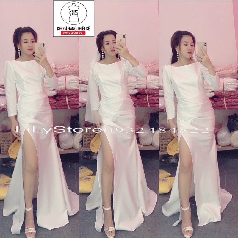ĐẦM DẠ HỘI BODY DUÔI CÁ XẾP LY XẺ ĐÙI full size S/M/L/XL . ( video và ảnh do chủ shop tự chụp 100000%)