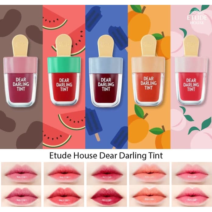 (hàng Mới Về) Set 5 Son Tint Hình Que Kem Thương Hiệu Etude House Eth03000