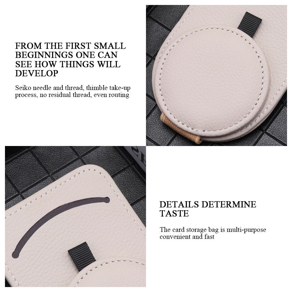 Kẹp giữ mắt kính/thẻ bằng da bò bền bỉ đa năng chất lượng cao cho xe hơi AARON1