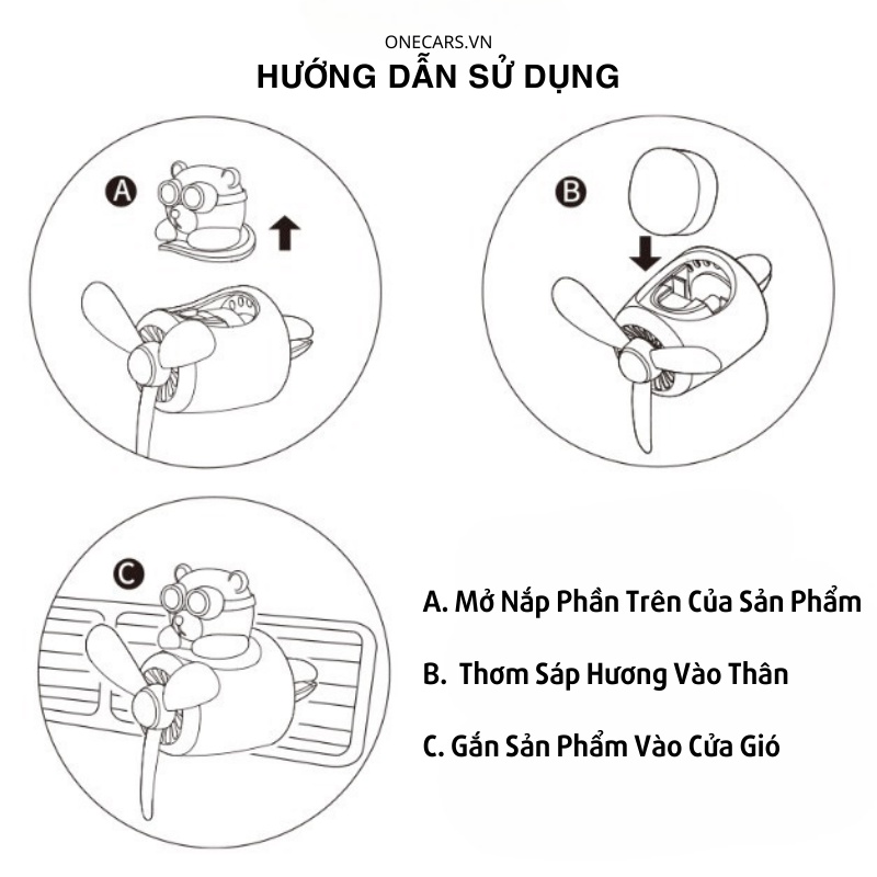 Sáp Thơm Nước Hoa Hoạt Hình Lái Máy Bay Gắn Cửa Gió Ô Tô, Xe Hơi Siêu Dễ Thương