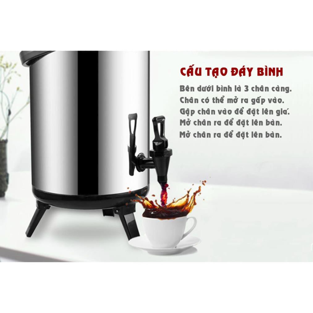 [ELHABK11 giảm 9% tối đa 1TR] Bình ủ trà sữa 3 lớp giữ nhiệt Inox 6L, 8L, 10L, 12L