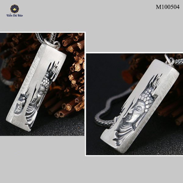 Mặt dây chuyền bạc nam Cõi Phật chất liệu bạc Thái S925 Phật Tổ Như Lai thương hiệu Viễn Chí Bảo M100504