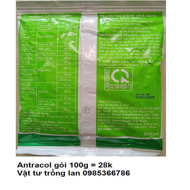 Antracol trị thối nhũn hoa lan và cây trồng thuốc đặc trị nấm nhập khẩu-  chuyên dụng.