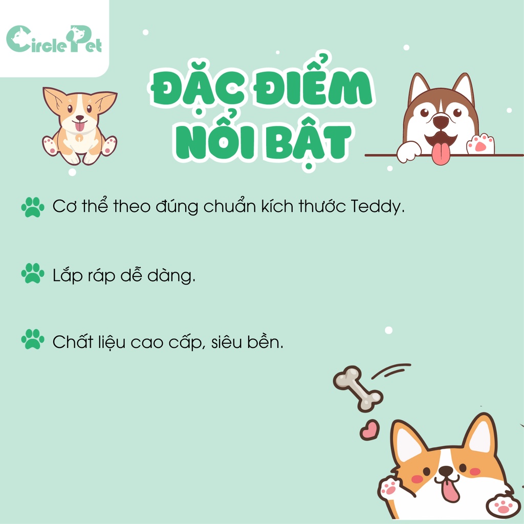 Khung Chó Giả Poodle Teddy Body Jiang Màu Trắng Chất Liệu Nhựa Siêu Bền Cao Cấp -  Circle Pet