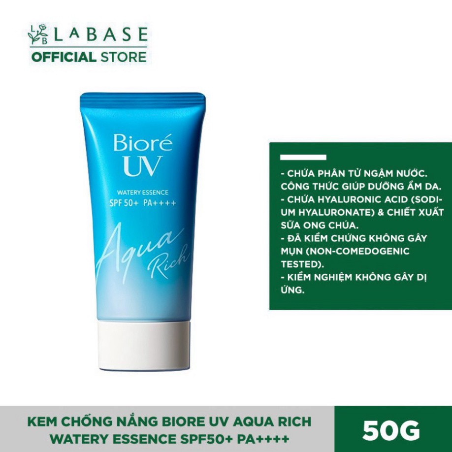 Kem chống nắng Biore UV Aqua Rich Watery Essence SPF50+ PA++++ Tuýp 50g R37