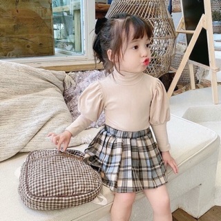 ÁO GIỮ NHIỆT TAY PHỒNG CHO BÉ GÁI TỪ 1 - 3 tuổi
