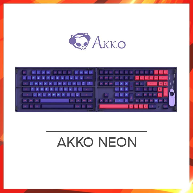 [Mã ELHAMS5 giảm 6% đơn 300K] Set keycap AKKO NEON (PBT Double-Shot/ASA profile/158 nút)