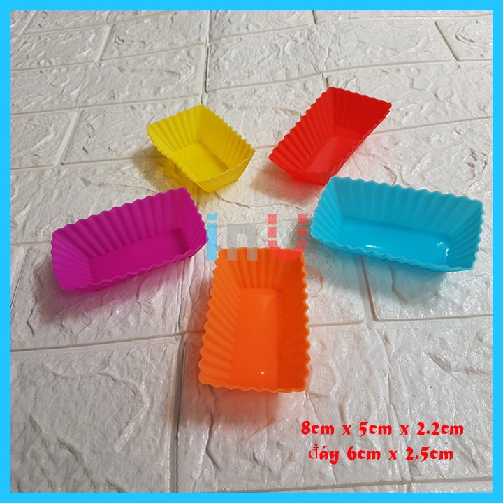 HCM - Combo 5 khuôn silicon cupcake nướng bánh muffin nhiều mẫu tròn, vuông, chữ nhật, sao, tim, bông, bướm... BSI