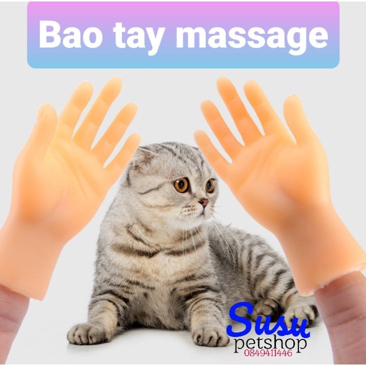 Đồ chơi Găng tay massage, xoa dịu vui chơi với mèo