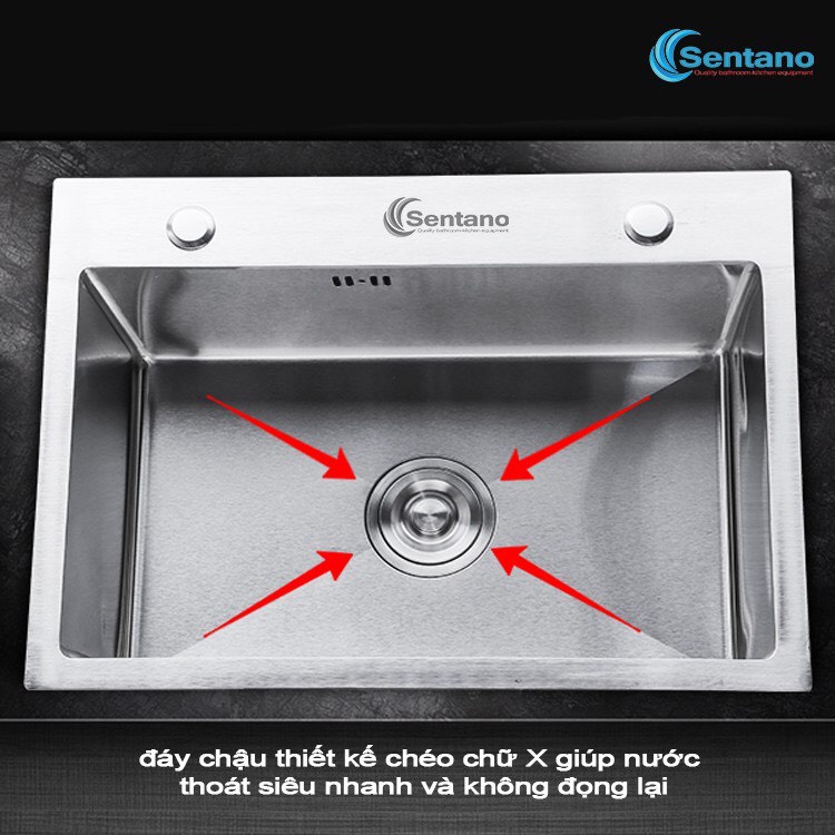 Combo chậu rửa chén đúc inox sus304 1 ngăn 50x45 cm kèm phân loại vòi rửa chén