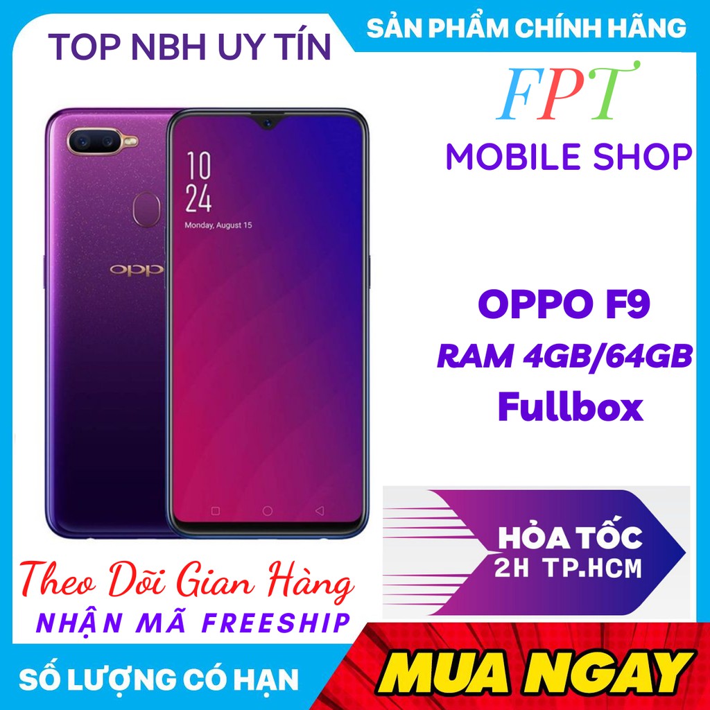 SaleĐiện Thoại Oppo F9 Pro Ram 6Gb 2Sim Hàng Hãng Mới Chiến Pubg FreeFire Liên Quân Mượt