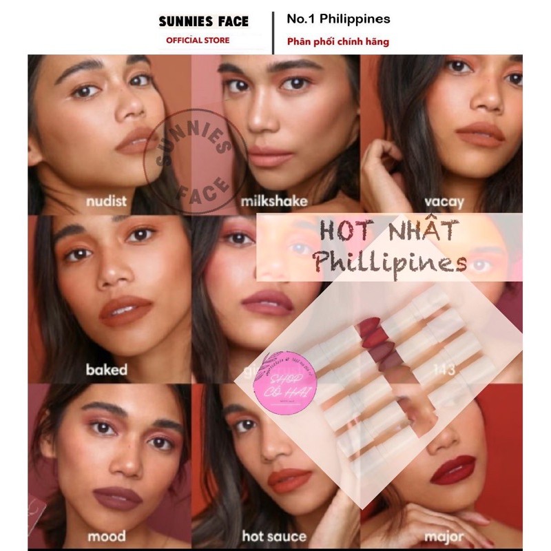 [Mã QUYESUN giảm 20k] Son lì Sunnies face Fluffmatte,son thỏi siêu mịn không khô môi (Freeship)