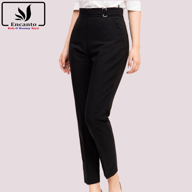 Quần tây nữ dáng baggy ống đứng vải cao cấp chống nhăn phù hợp đi làm đi học Encanto