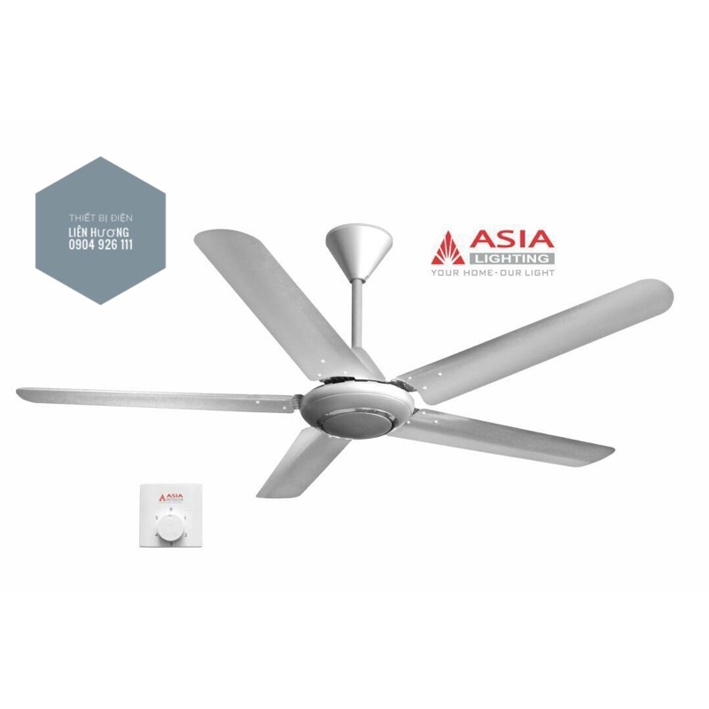 Quạt trần 5 cánh cao cấp QT06- ASIA Trắng/ Bạc/ Đen/ Vàng