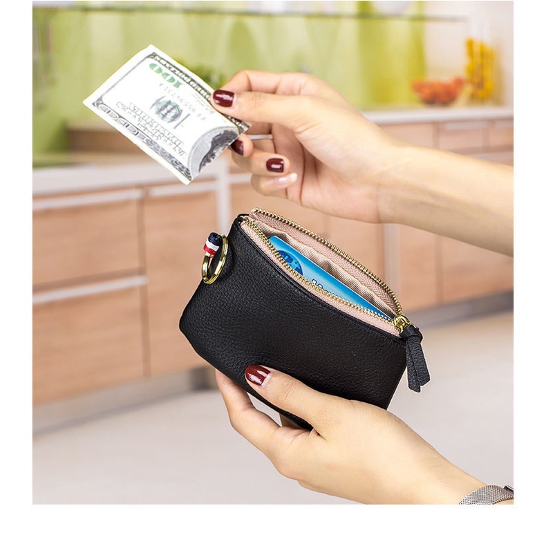 Ví Đựng Tiền Xu Đa Năng Bằng Chất Liệu Da Thật Dành Cho Nam Và Nữ