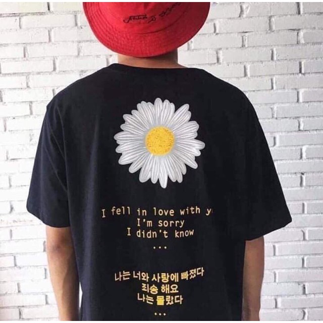 [FREESHIP ĐƠN TỪ 50K] Áo phông hoa cúc in lưng chữ ngực MVA0319